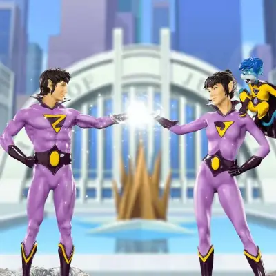 Figurine wonder twins art scale 1/10